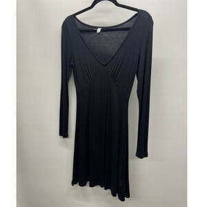 BP. V Neck Long Sleeve Black Mini Dress Size Small